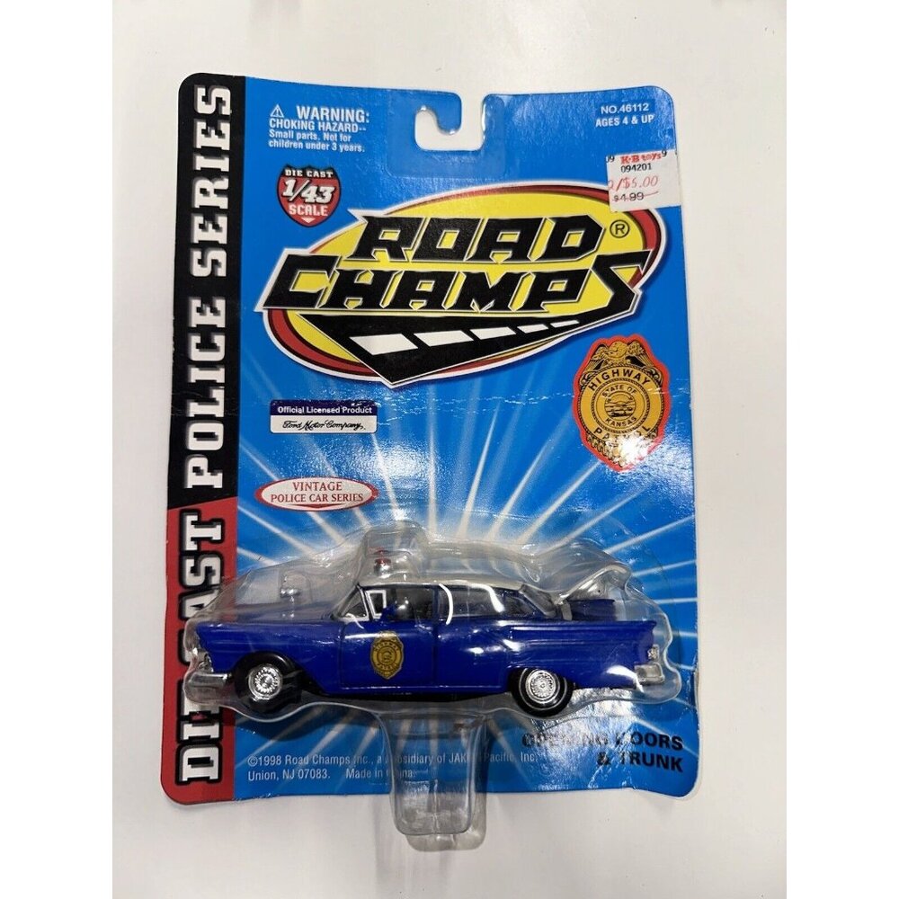 Road Champs Vintage KANSAS STATE POLICE Police Series 1:43 Scale 1957 Ford